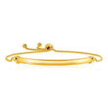 Load image into Gallery viewer, 14k Yellow Gold Smooth Curved Bar and Lariat Style Bracelet