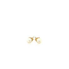 Load image into Gallery viewer, 14k Yellow Gold Freshwater Cultured White Pearl Stud Earrings (4.0 mm)