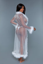 Load image into Gallery viewer, BW1650WT Marabou Robe White