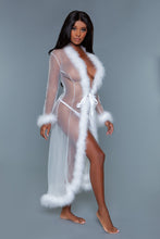 Load image into Gallery viewer, BW1650WT Marabou Robe White