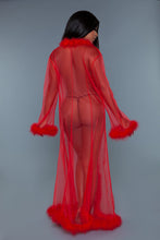 Load image into Gallery viewer, BW1650RD Marabou Robe Red