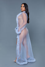 Load image into Gallery viewer, BW1650PW Marabou Robe Periwinkle