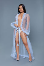 Load image into Gallery viewer, BW1650PW Marabou Robe Periwinkle