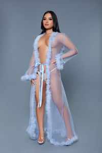 BW1650PW Marabou Robe Periwinkle