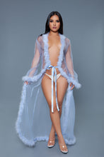 Load image into Gallery viewer, BW1650PW Marabou Robe Periwinkle