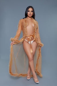 BW1650BZ Marabou Robe Bronze