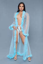 Load image into Gallery viewer, BW1650TUR Marabou Robe Turquoise