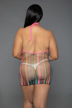 Load image into Gallery viewer, BWB42 Rainbow Halter Minidress