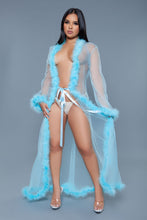 Load image into Gallery viewer, BW1650TUR Marabou Robe Turquoise