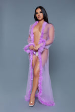 Load image into Gallery viewer, BW1650LAV Marabou Robe Lavender