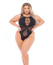 Load image into Gallery viewer, Pink Lipstick Highneck Bodysuit (fits Up To 3x) Qn - Black Olive