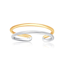 Load image into Gallery viewer, 14k Two-Tone Gold Toe Ring with a Fancy Open Wire Style