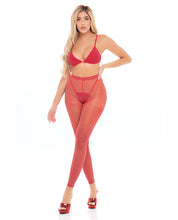 Load image into Gallery viewer, Pink Lipstick Tall Order Bra Top &amp; Leggings O/s - Black Olive