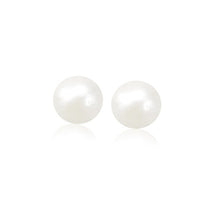 Load image into Gallery viewer, 14k Yellow Gold Freshwater Cultured White Pearl Stud Earrings (8.0 mm)