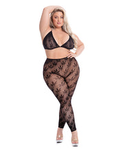 Load image into Gallery viewer, Pink Lipstick All About Leaf Bra &amp; Leggings Qn - Black Olive