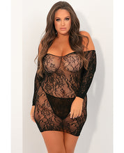 Load image into Gallery viewer, Rene Rofe Seductive Lace Dress Black 1x/2x