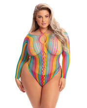 Load image into Gallery viewer, Pink Lipstick More Color Long Sleeve Bodysuit Rainbow